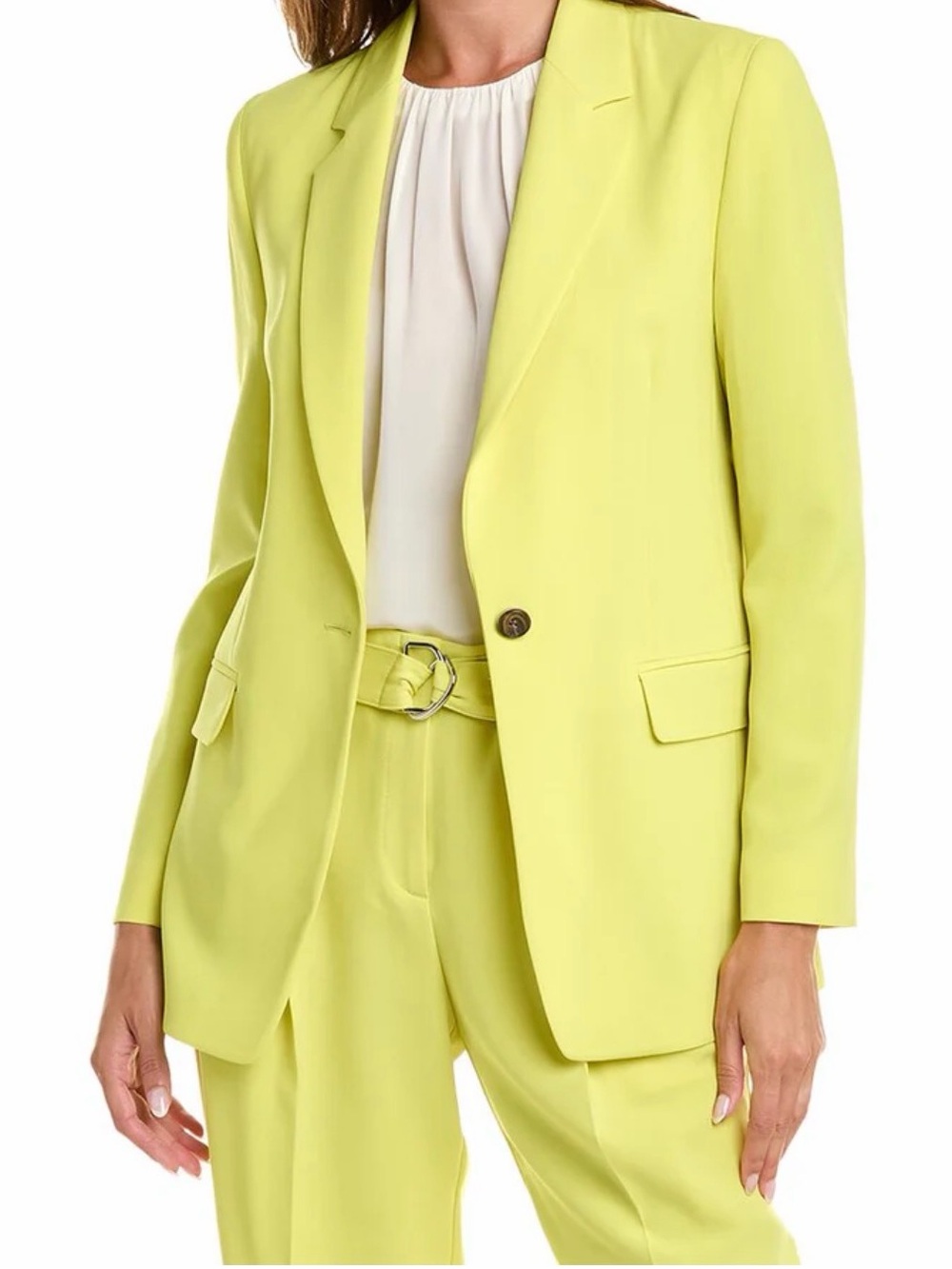 HUGO BOSS JOCALUAH JACKET Blazer and Pants Neon Yellow Tailored Set Size 4